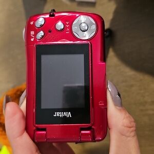 Digital Camera Flip Screen Vivitar ViviCam X014N 10.1MP Red Tested Working